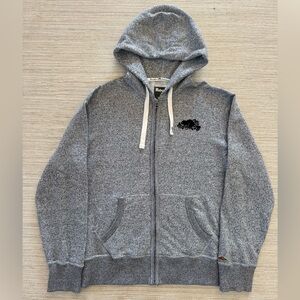 Roots gray full zip long sleeve Terry hoodie sweatshirt kangaroo pocket men’s‎ S